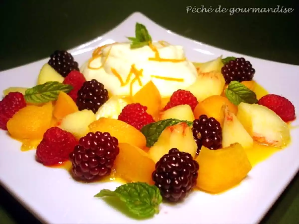Fruits frais au coulis d'orange et mousse de mascarpone - photo 2