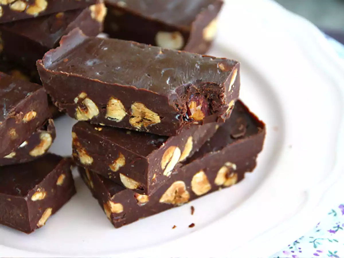 Fudge aux noisettes - Carrés au chocolat et noisettes - photo 4