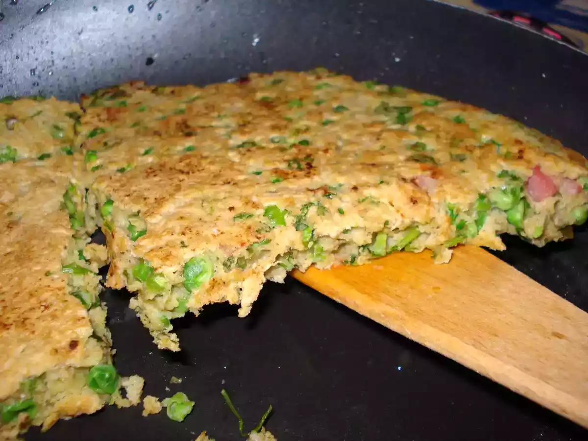 Galette de son d'avoine aux petits pois