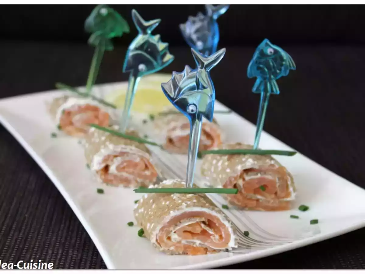 Galette nordique au saumon fumé, fromage frais et ciboulette