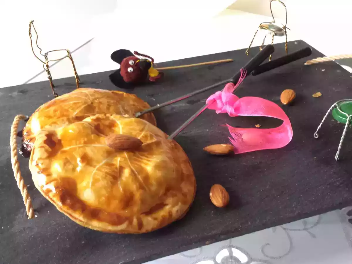 Galette poireaux, truite fumée et amandes