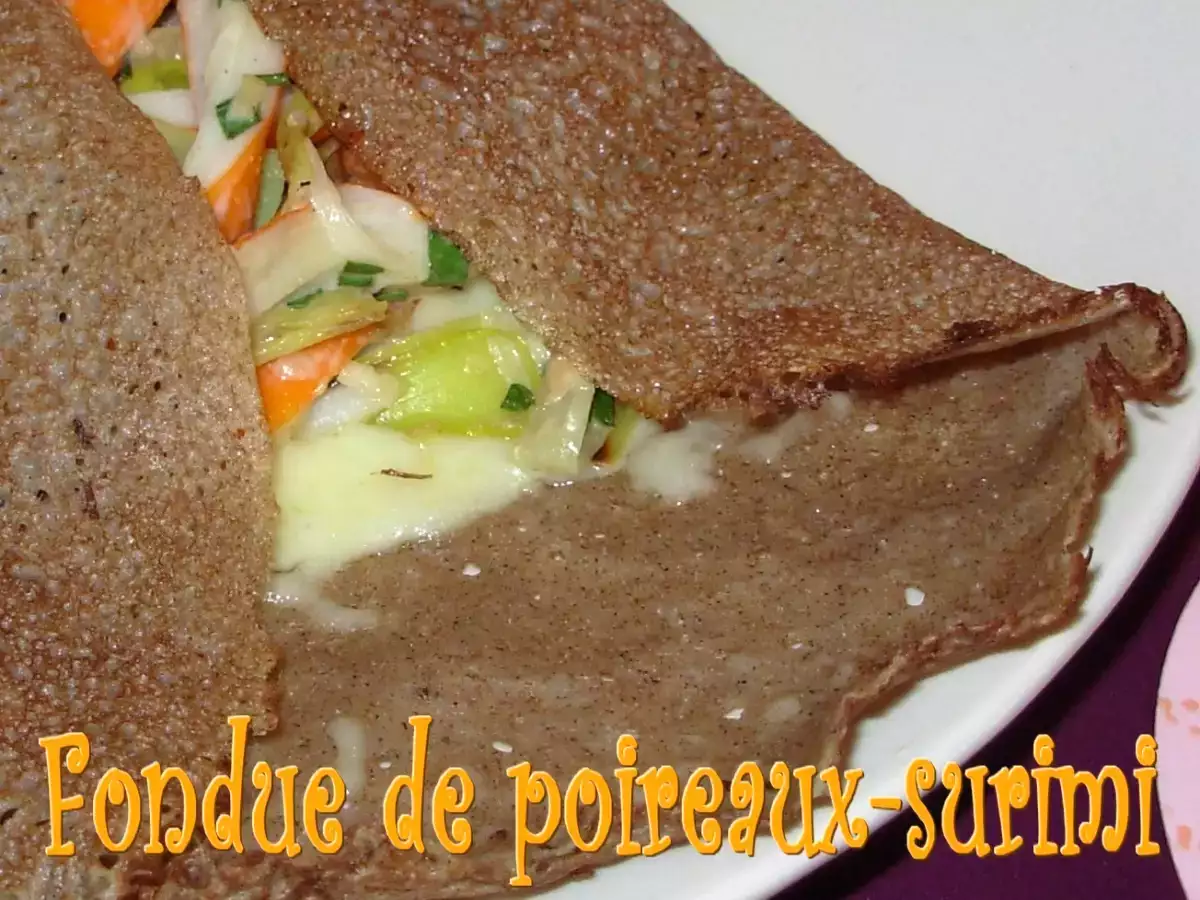 Galettes à la fondue de poireaux et au surimi - photo 2