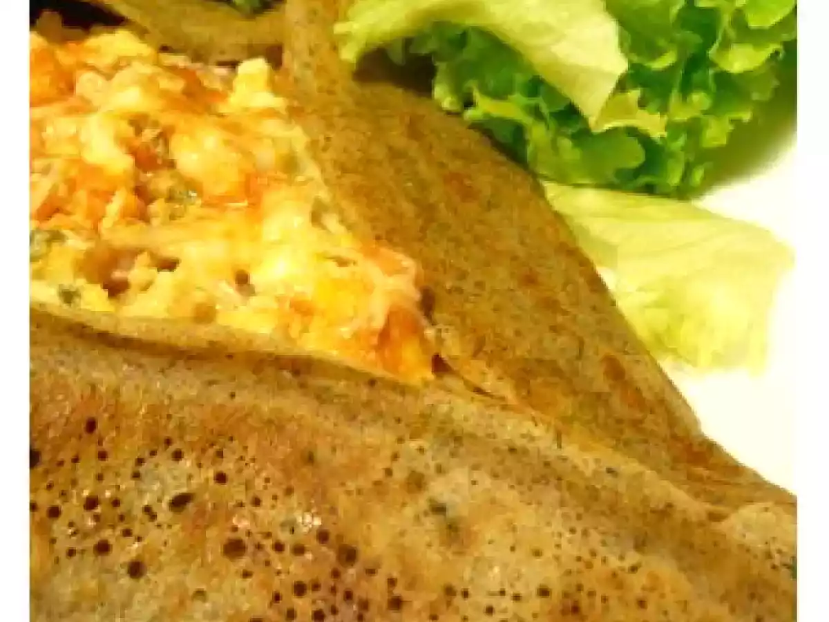 Galettes aux lardons et oeufs brouillés (à la farine de sarrasin et de riz complet) - photo 2