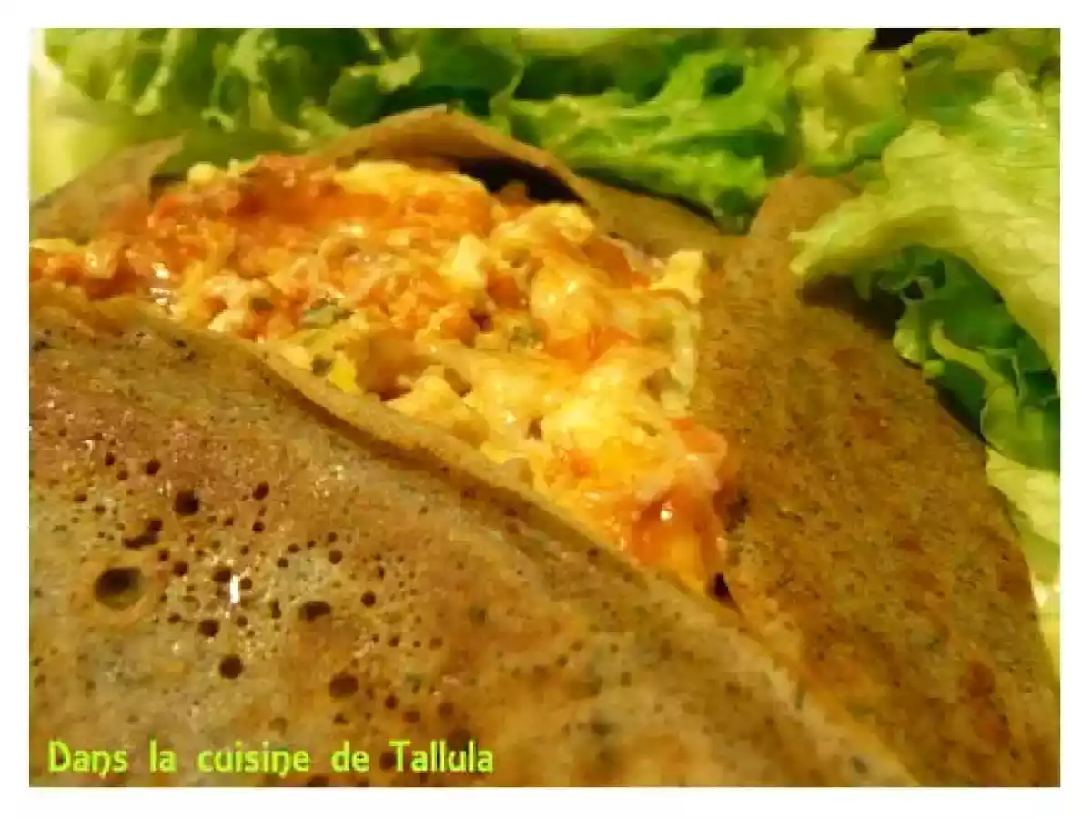 Galettes aux lardons et oeufs brouillés (à la farine de sarrasin et de riz complet) - photo 3