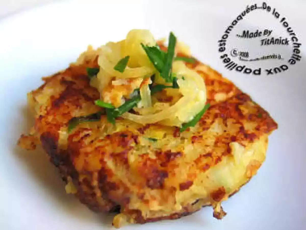 Galettes de courge spaghetti aux oignons et fromage