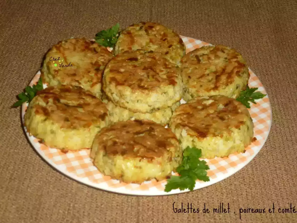 Galettes de millet, poireaux et comté