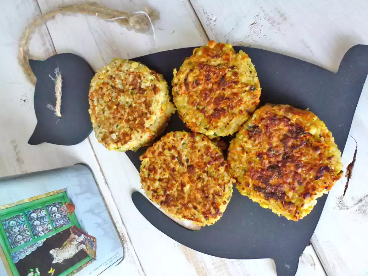 Galettes de quinoa aux légumes et fromage de brebis