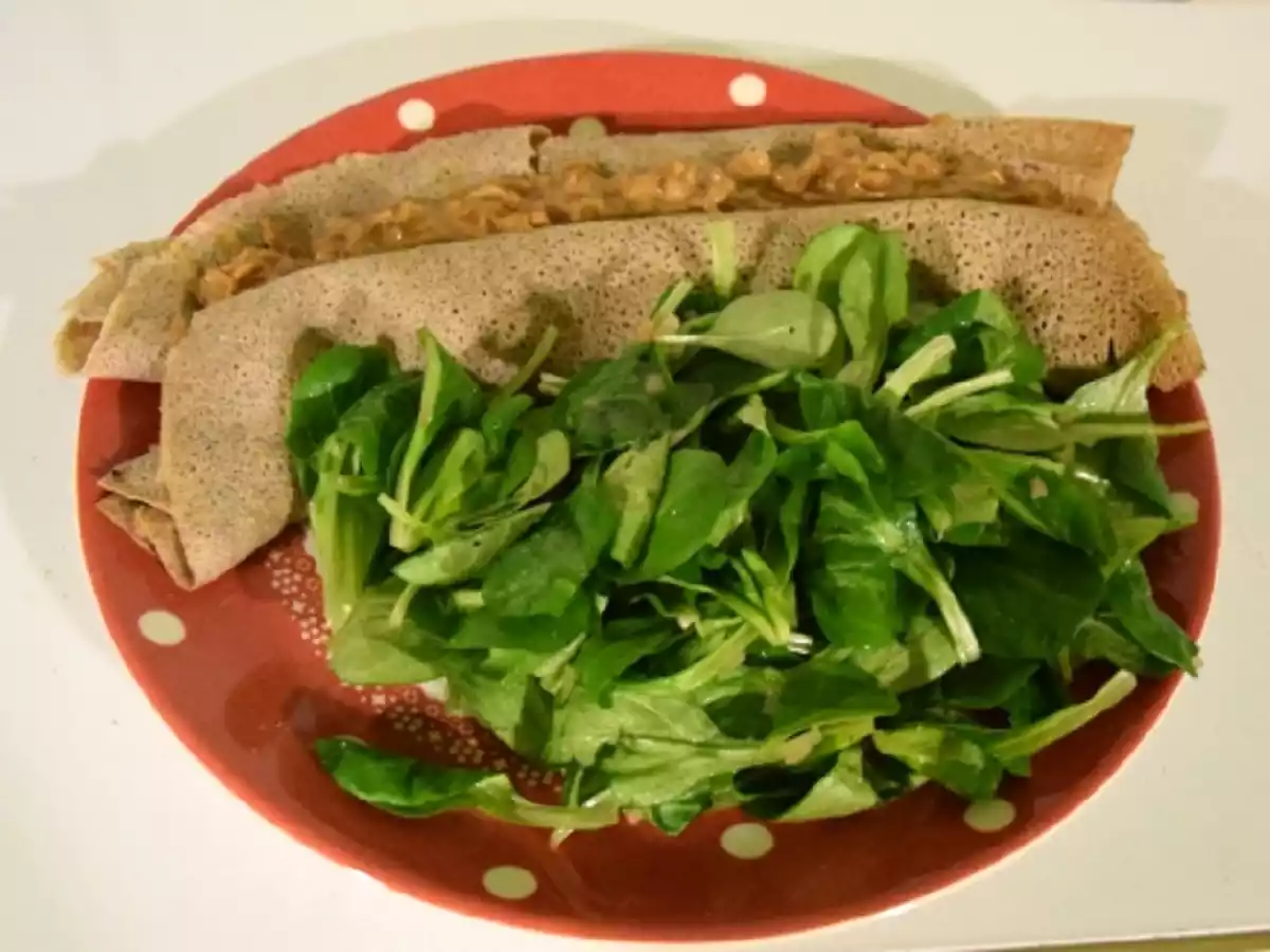 Galettes de sarrasin aux oignons, cidre et gingembre (IG bas)