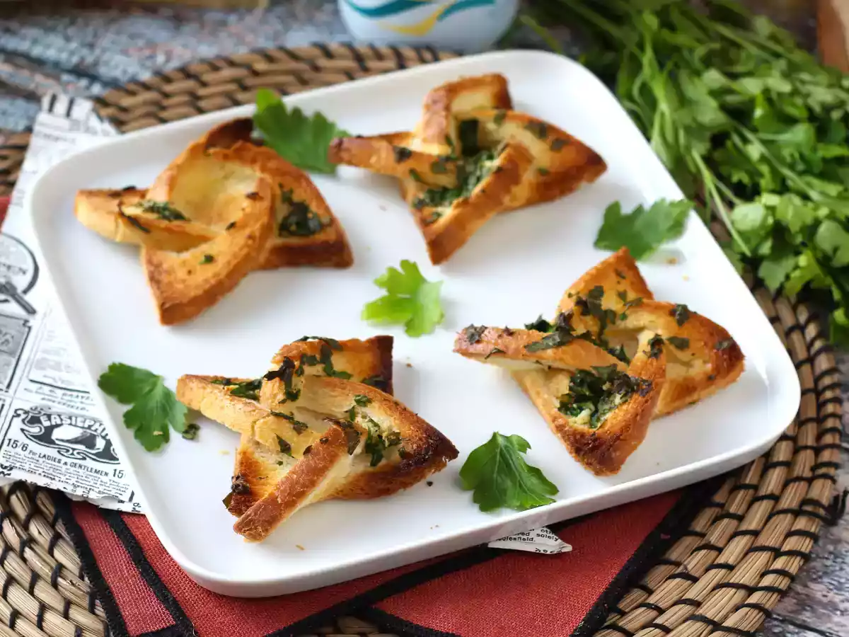 Garlic bread façon étoile avec du pain de mie