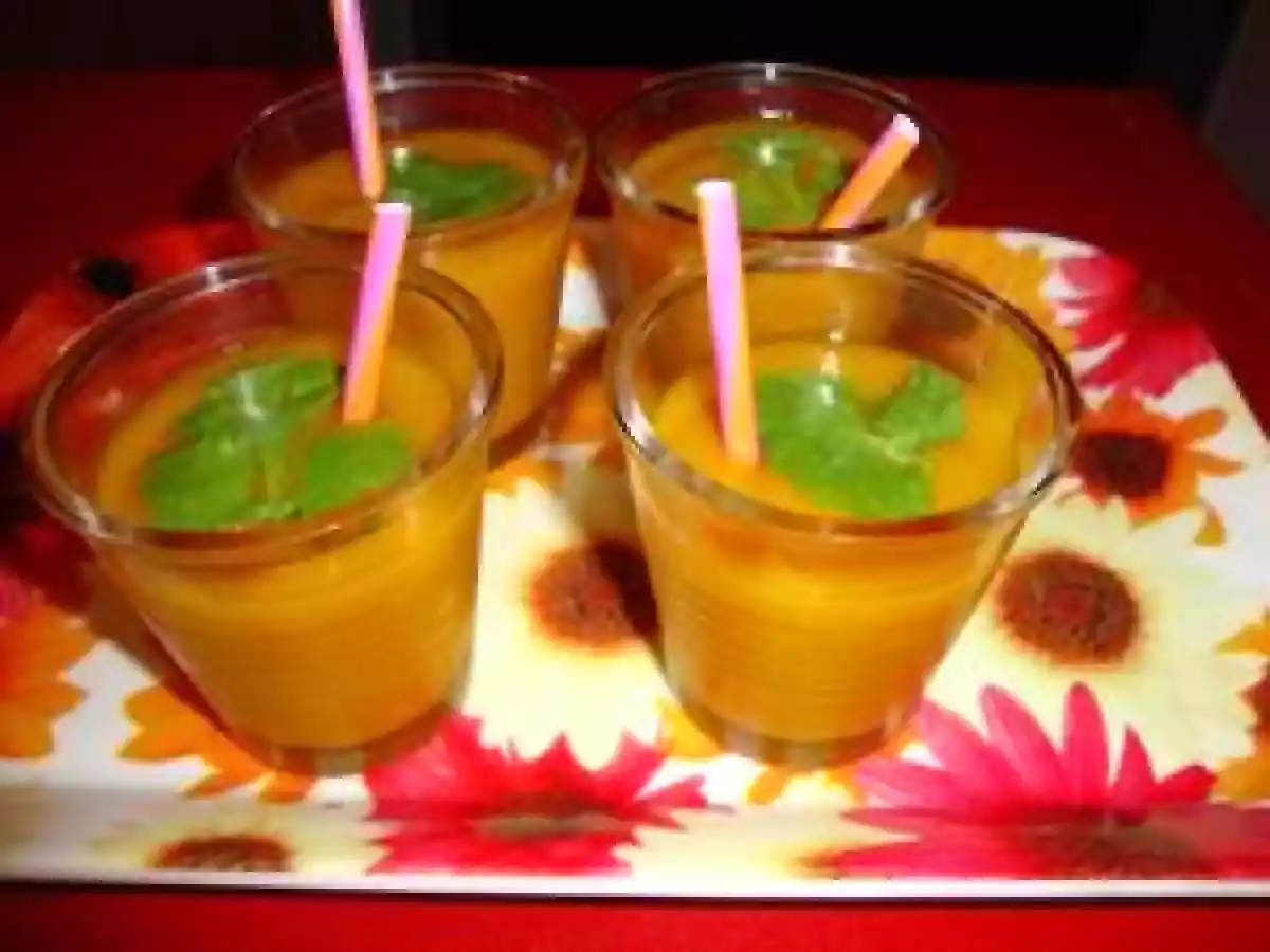GASPACHO CAROTTE, ORANGE ET CORIANDRE