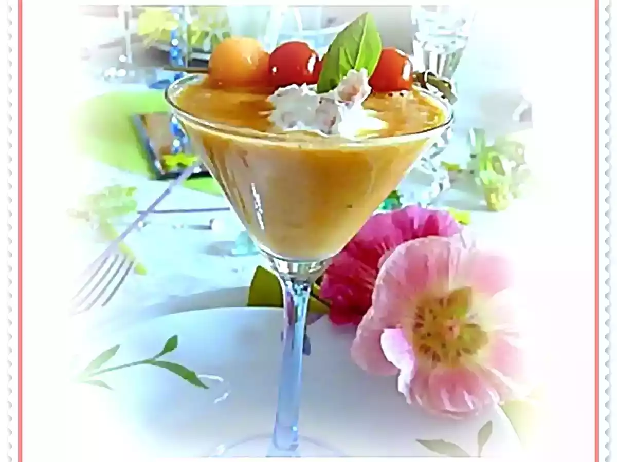 gaspacho de melon au chèvre frais