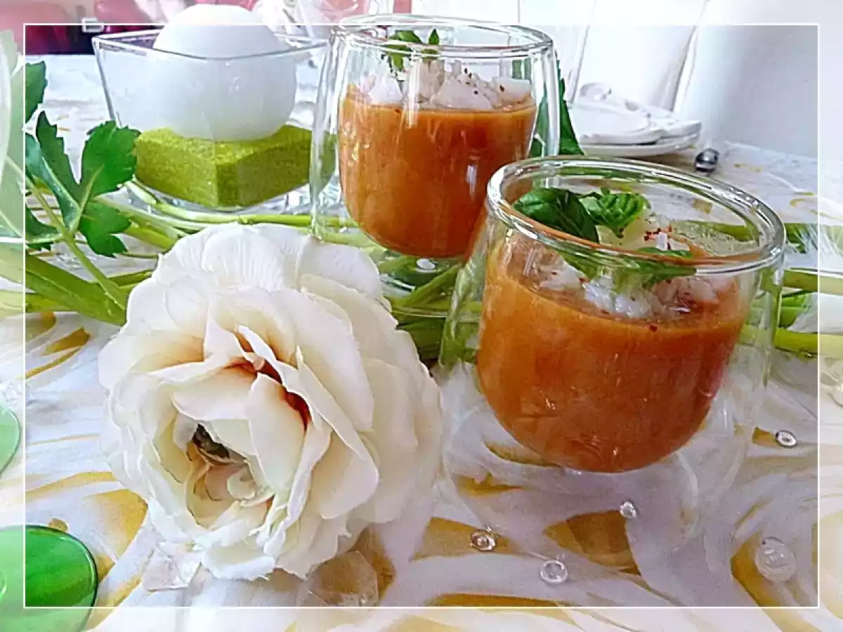 gaspacho et son dos de cabillaud