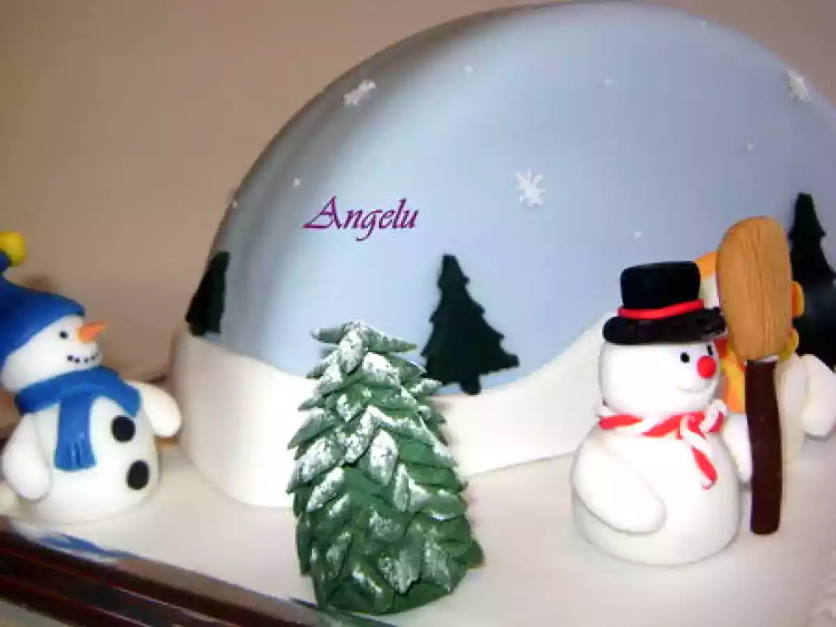 Gâteau 3D paysage de Noël