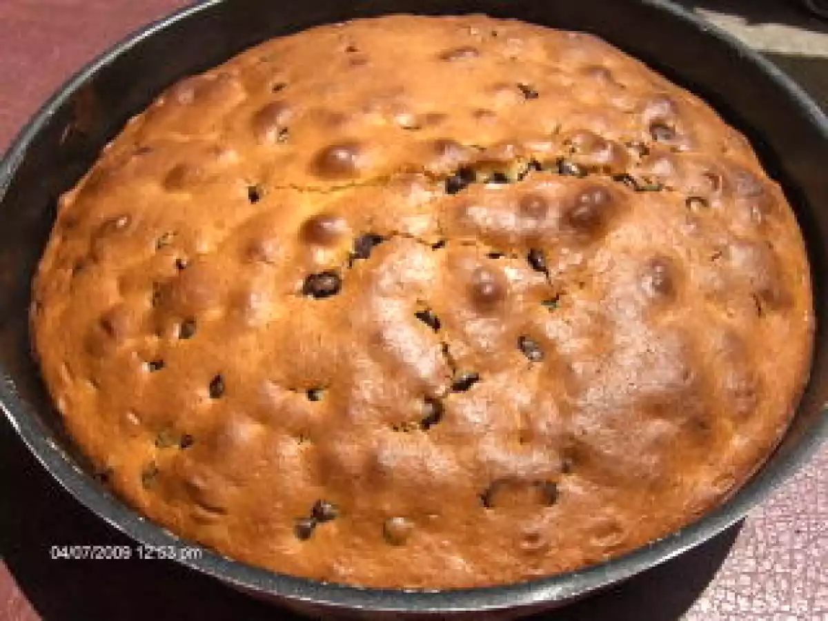 Gâteau à la crème fraîche et aux pépites de chocolat