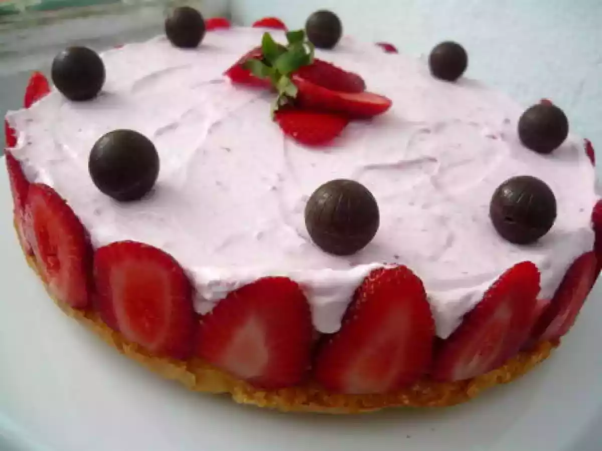 Gâteau à la mousse de fraises, vive le printemps!!