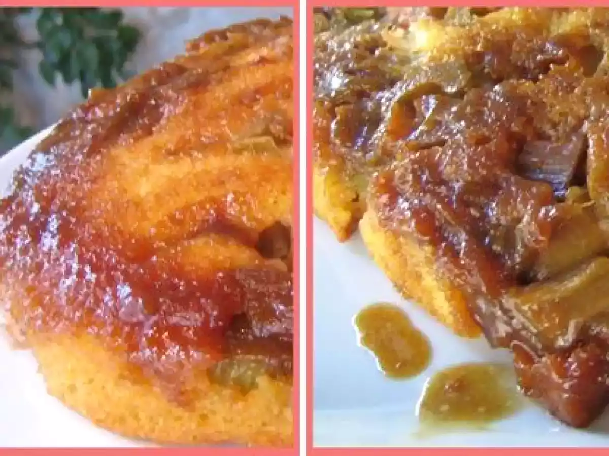 Gâteau à la rhubarbe caramélisé