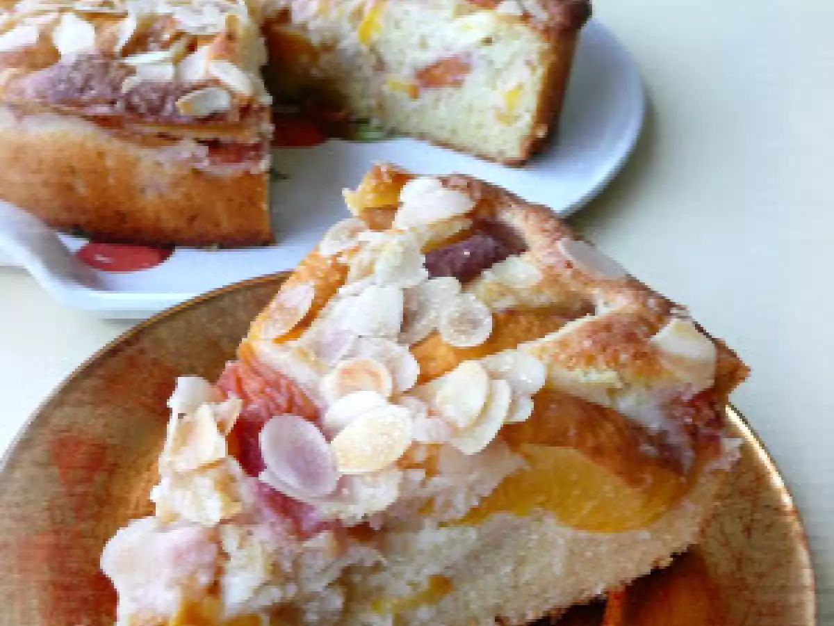 Gâteau à la ricotta & aux pêches