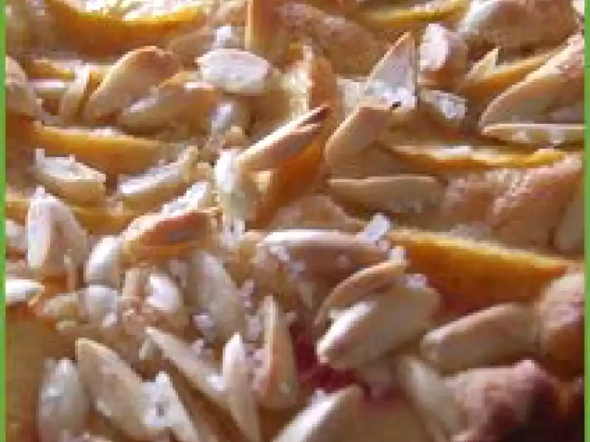 Gâteau amandes et pêches, sans gluten et sans lactose