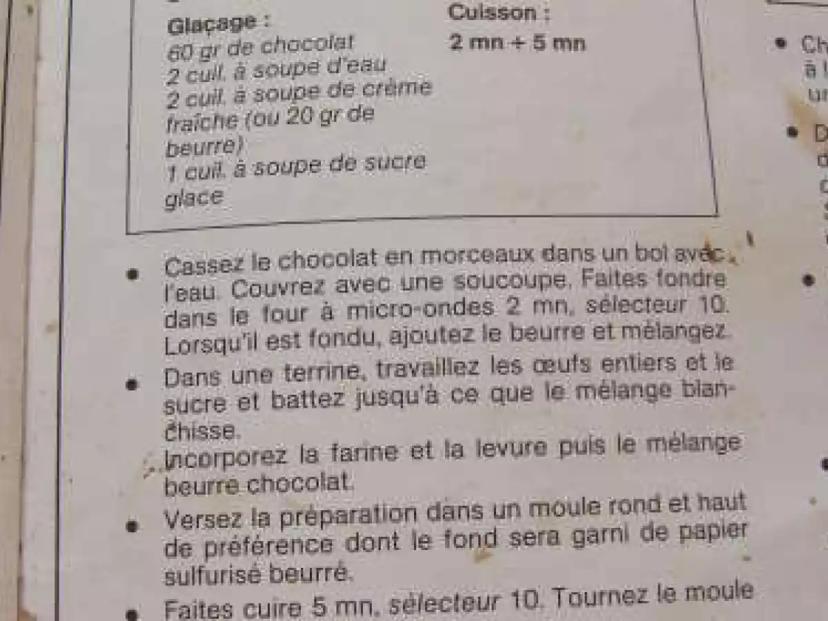 Gateau au chocolat au micro-ondes de mon enfance - photo 3