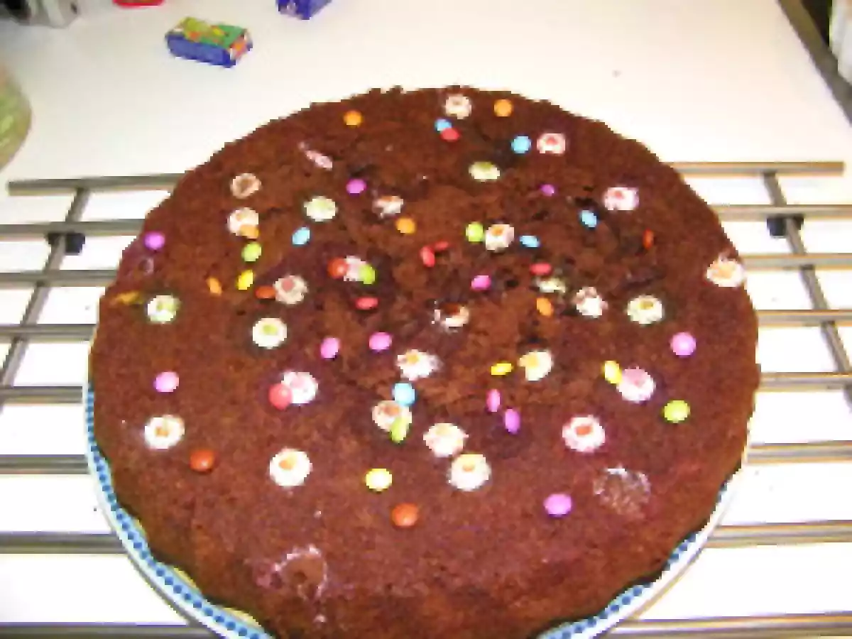 Gâteau au chocolat et aux smarties