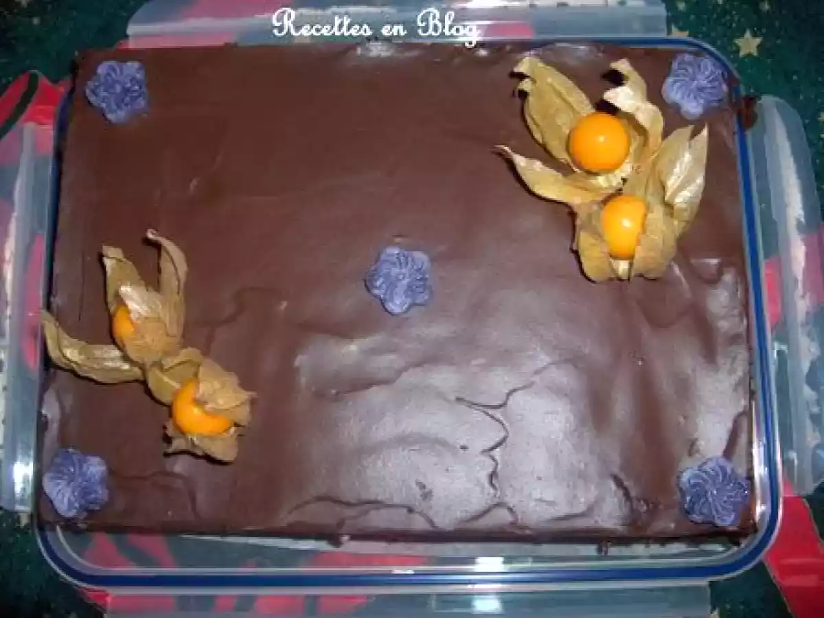 GATEAU AU CHOCOLAT NOIR BAVAROIS CASSIS VIOLETTE GANACHE CHOCOLAT NOIR - photo 5