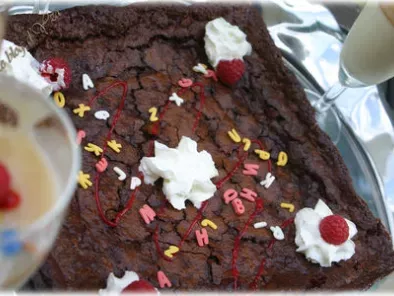 Gâteau au chocolat sans oeuf et panna cotta lavande aux pèches - photo 2
