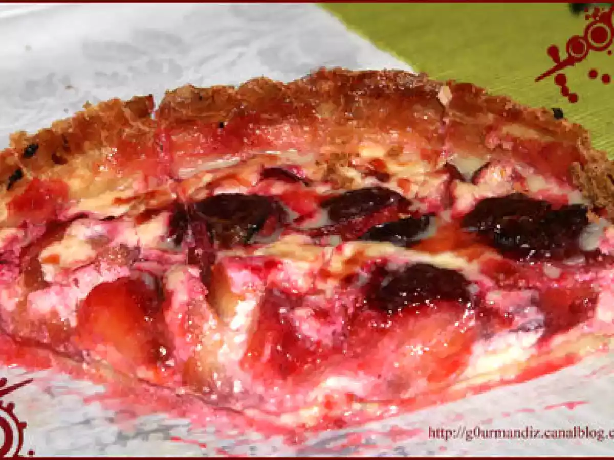 Gâteau au fromage blanc et aux pruneaux