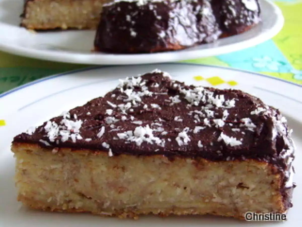 Gâteau au pain, à la banane, noix de coco et chocolat - photo 2