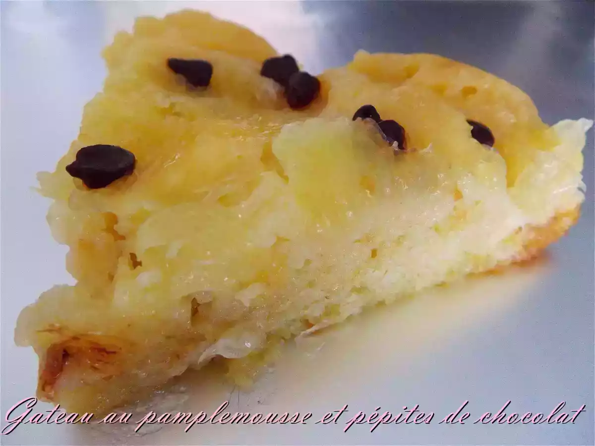 Gateau au pamplemousse et pépites de chocolat