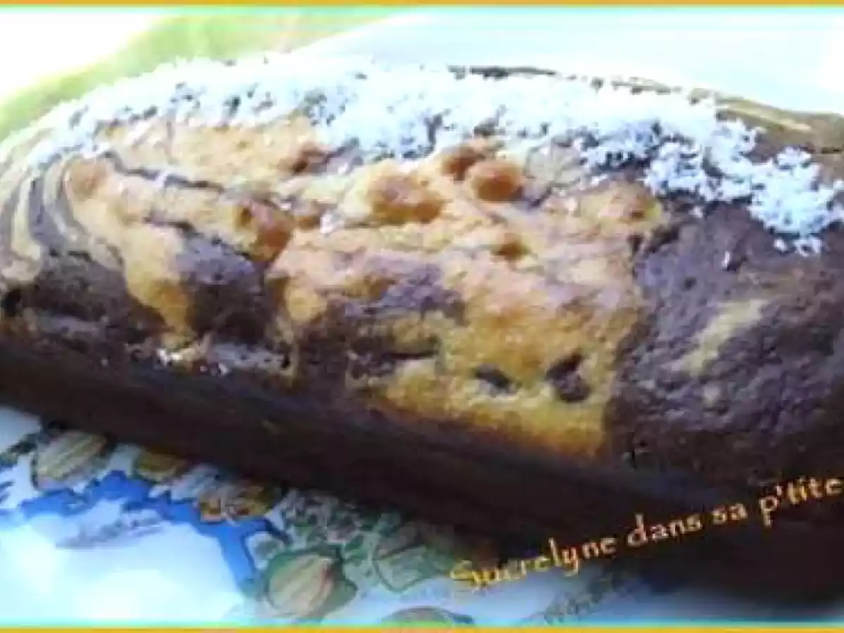 Gâteau au yaourt marbré au chocolat et noix de coco - photo 3