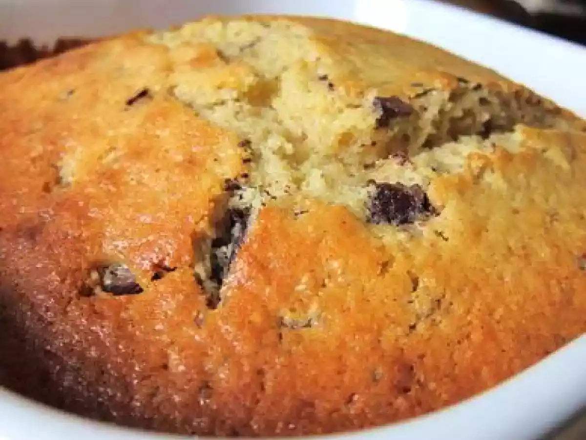 Gateau au yaourt, pépites de chocolat et raisins secs