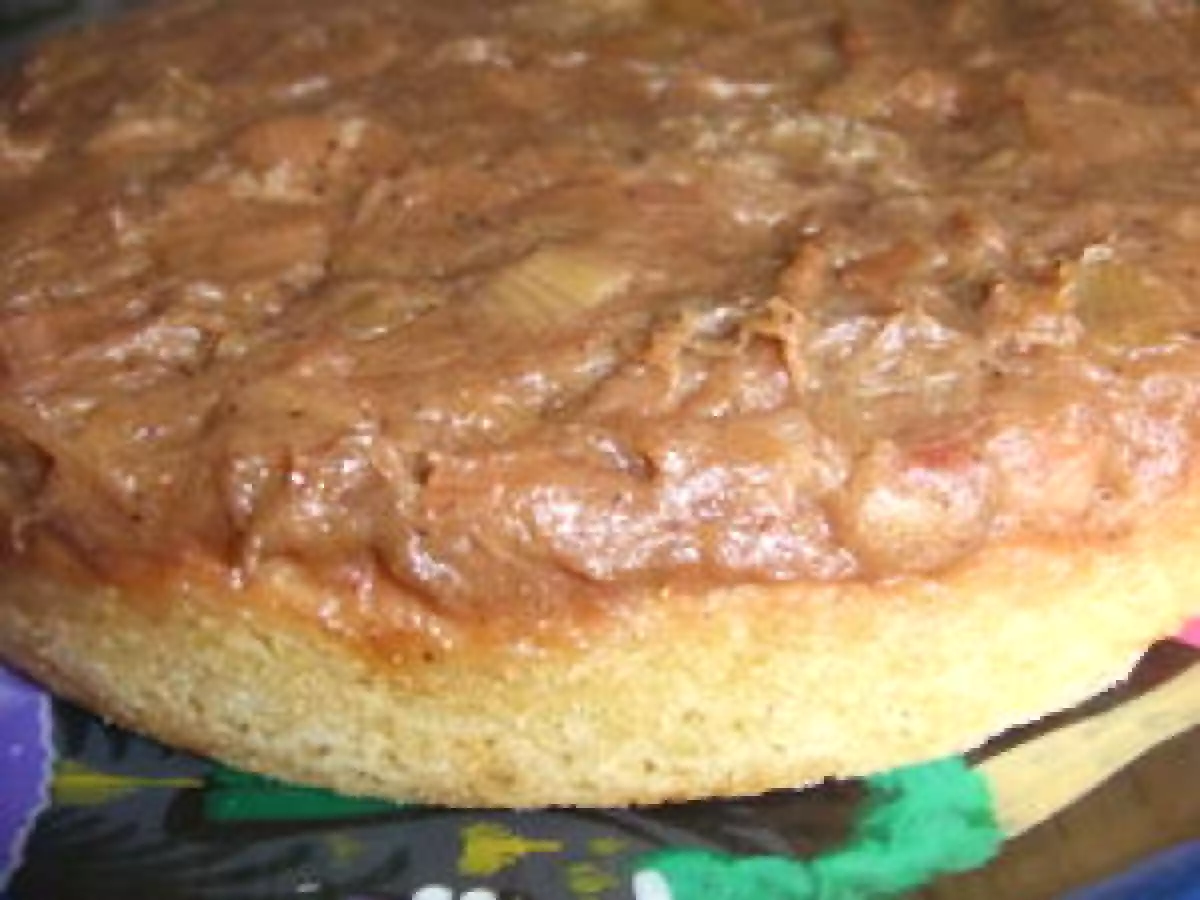 Gâteau aux amandes et à la rhubarbe