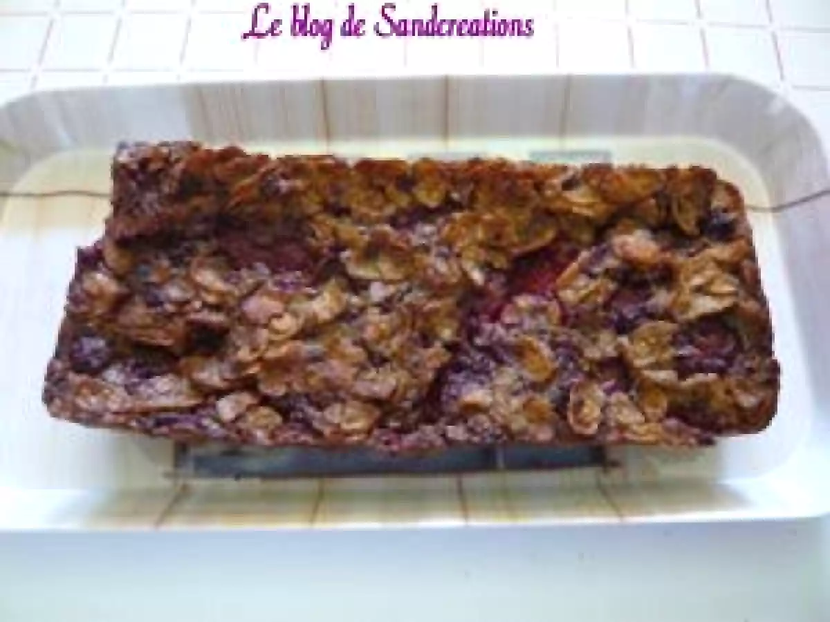 Gateau aux framboises et corn flakes