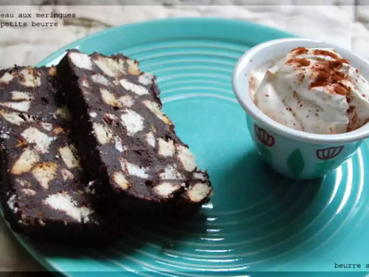 Gâteau aux meringues et petits beurre