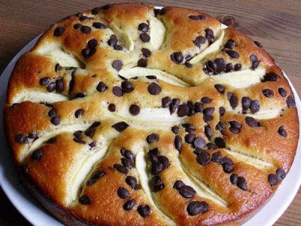 Gâteau aux pommes et pépites de chocolat