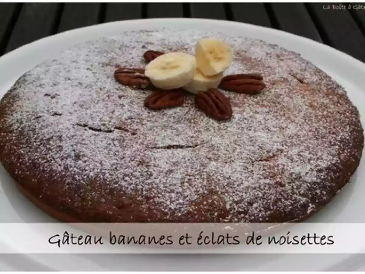 Gâteau bananes et éclats de noisettes