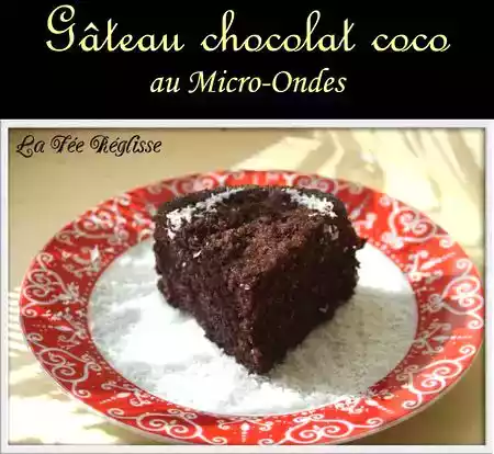 Gateau caroube, chocolat et coco au micro-onde