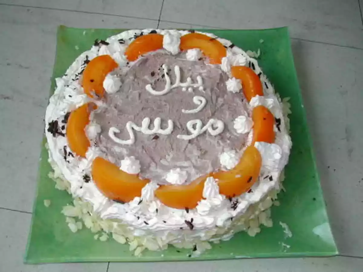 Gateau chantilly et pêches