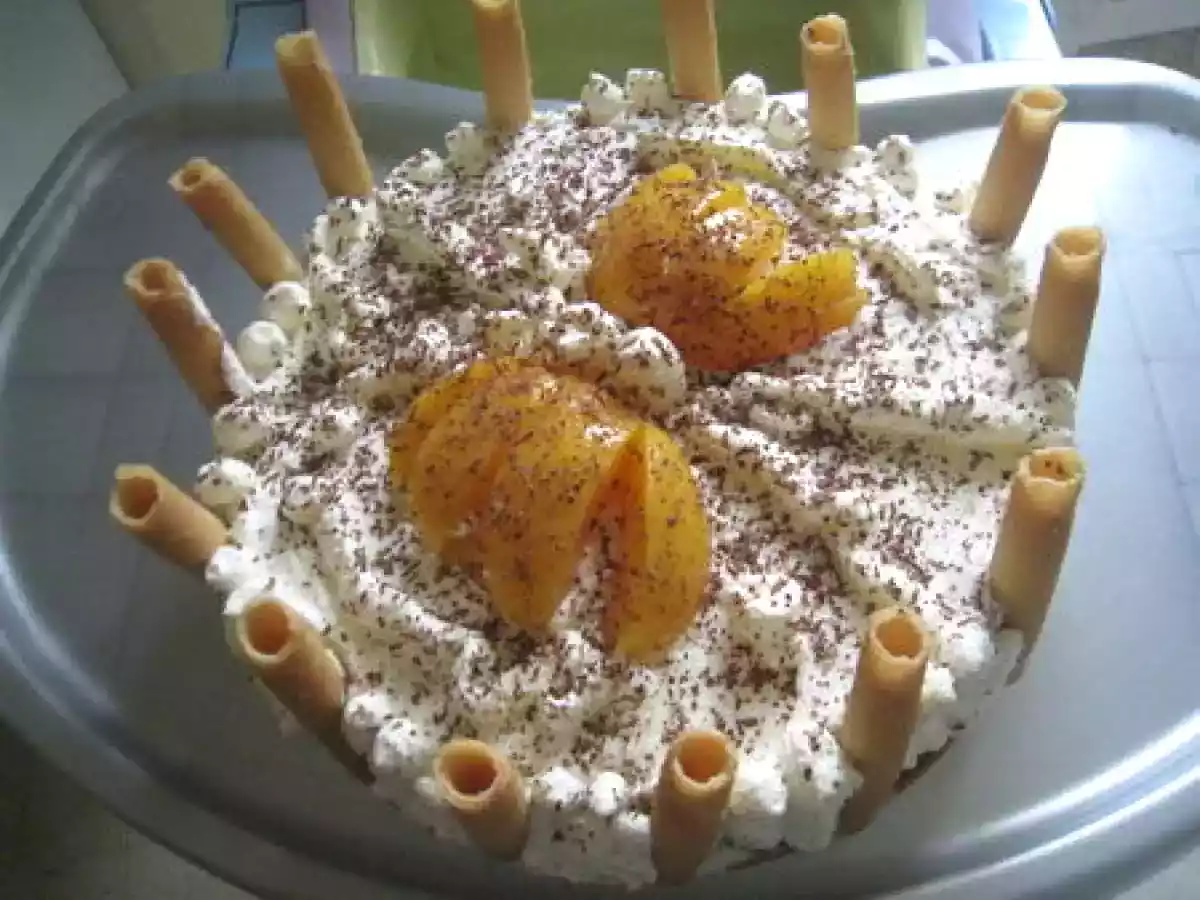 Gâteau chantilly peche