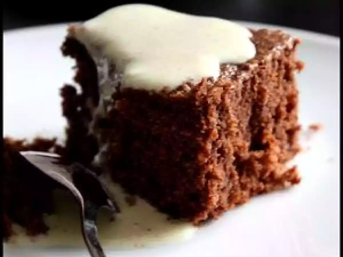 Gâteau choc'amande et sa crème anglaise végétale (sans gluten)