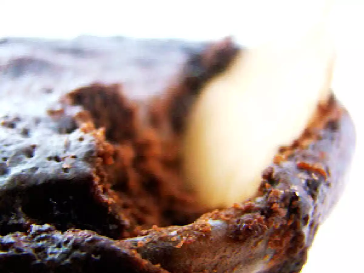 Gateau choco-minute et mousse tiede mascarpone vanillee