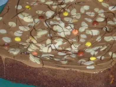 Gâteau chocolat fondant, aux amandes effilées