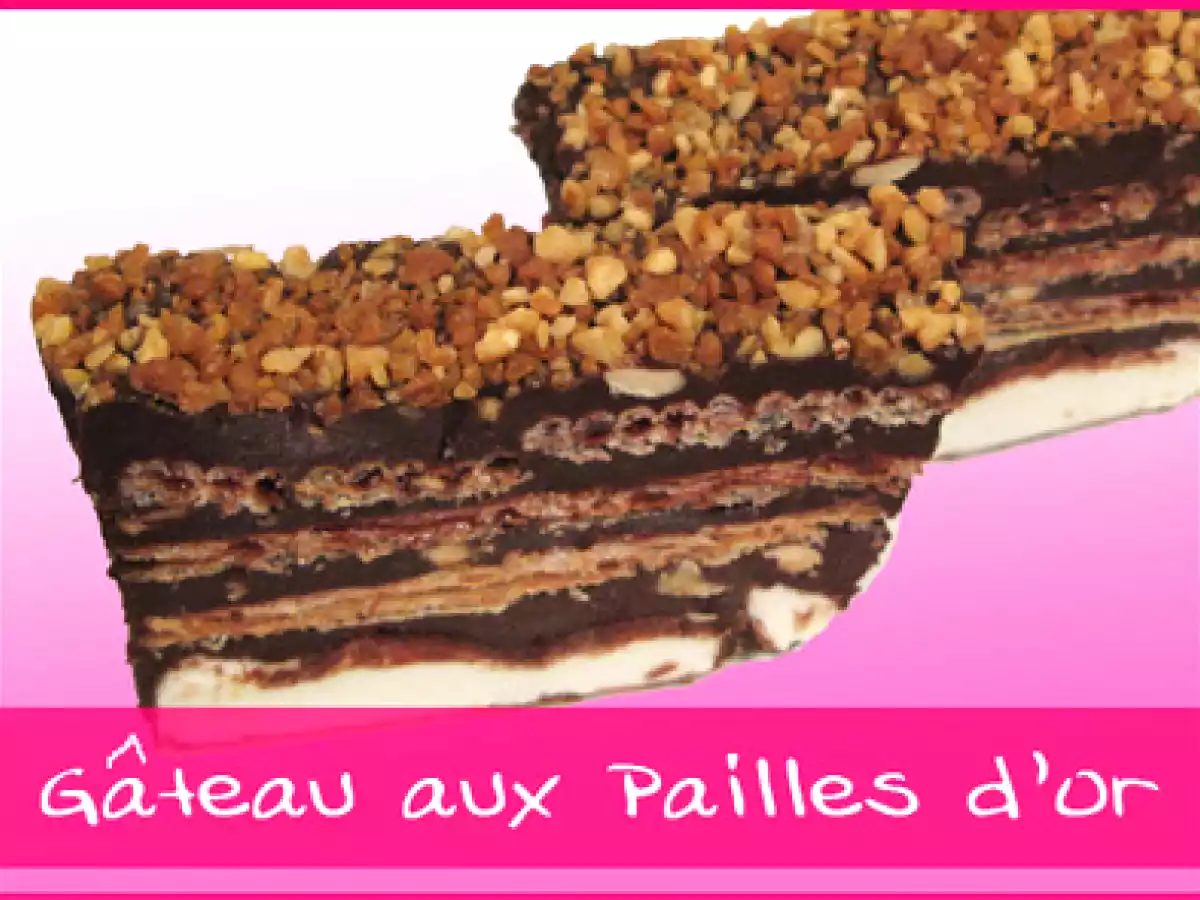 Gâteau chocolat & paille d'or