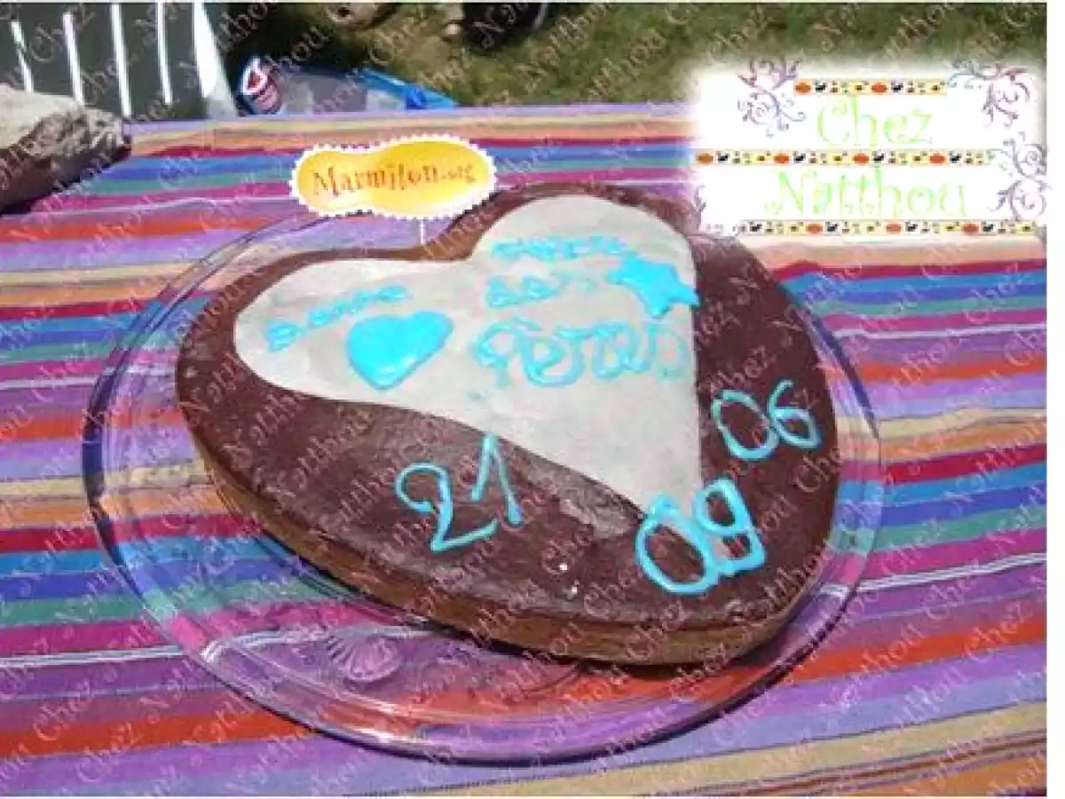 Gâteau coeur au chocolat et miel