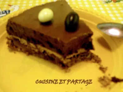 gâteau croustillant mousse chocolat au lait et chocolat noir - photo 2