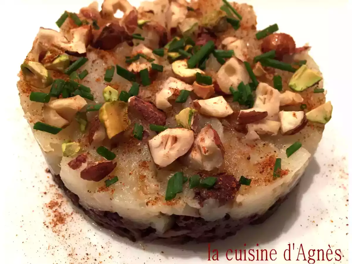 Gâteau de boudin noir aux topinambours