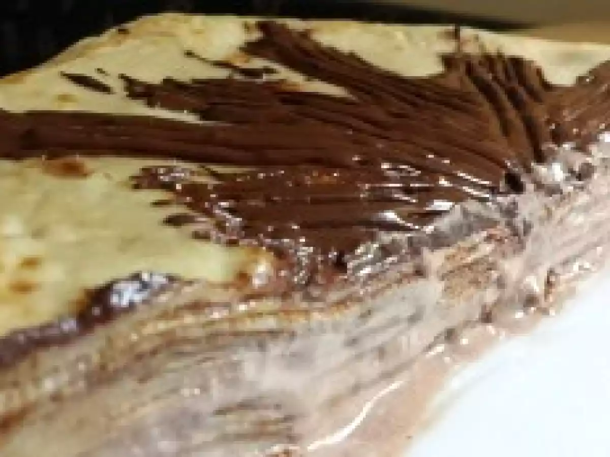 Gâteau de crêpes à la crème au cacao