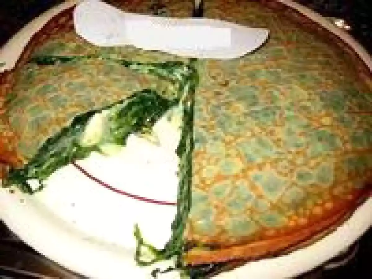 Gâteau de crêpes aux épinards et au chèvre