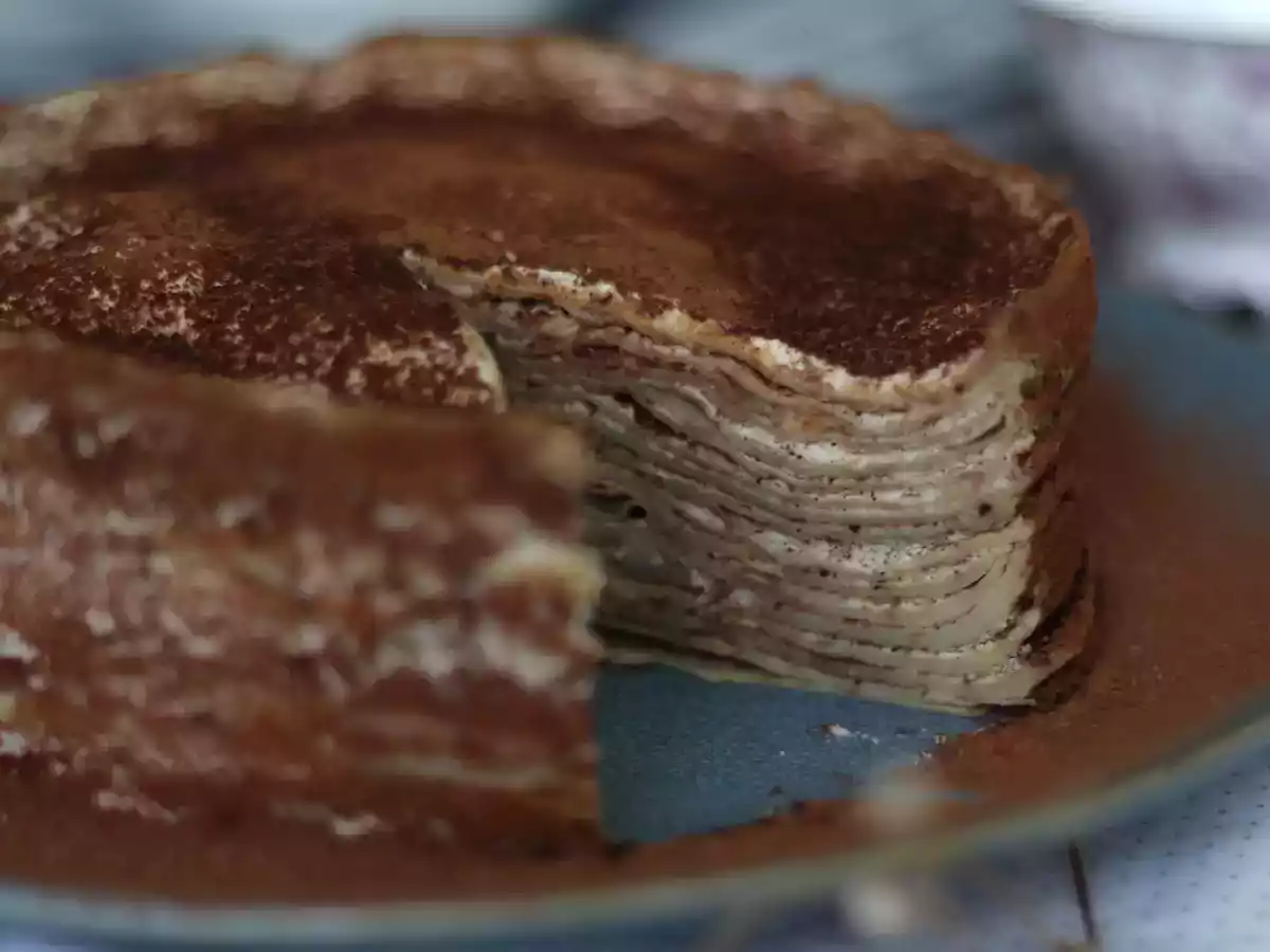 Gâteau de crêpes façon tiramisu au café et cacao - photo 3