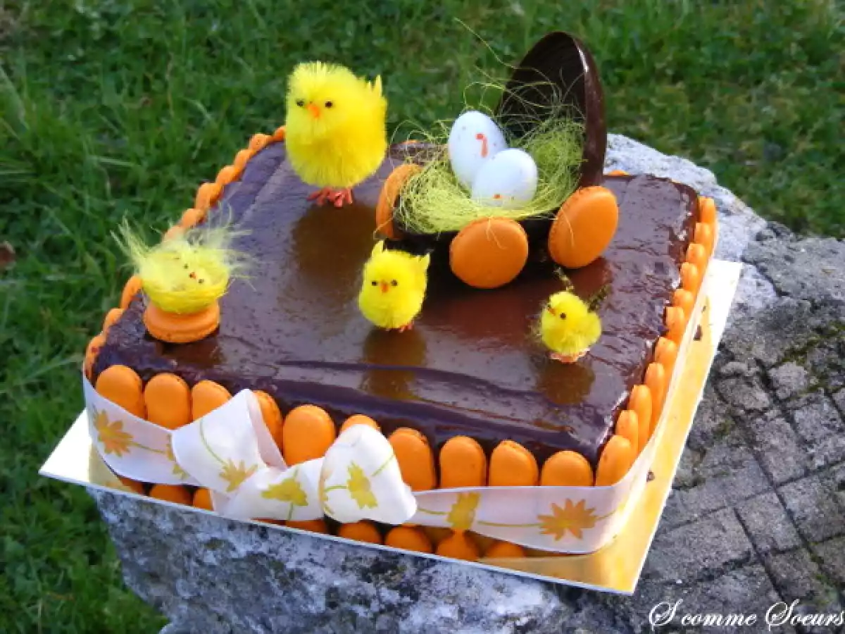 Gâteau de Pâques au chocolat et pêches de vignes - photo 2